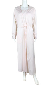 HANRO of Switzerland Gown & Robe Set Pink Blush Cotton Lace Size Small - NTSF