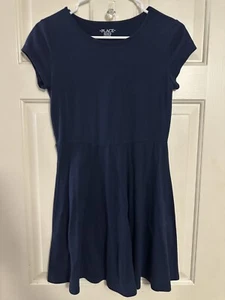 Childrens Place Girls School Uniform Dress Size XXL 16 Navy Blue Short Sleeve - Picture 1 of 3