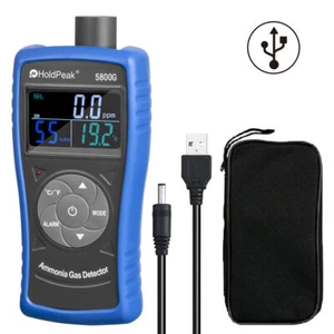 Ammonia Gas Meter Digital LCD 0-100PPM Automotive NH3 Temp Detector Rechargeable - Picture 1 of 11