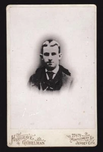 Antike Kabinettkarte Foto modischer junger Herr Jersey City 1912 - Bild 1 von 2