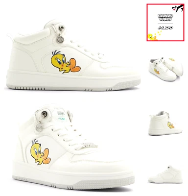 Zapatilla deportiva Looney Tunes X ALDO Tweetyhightop para mujer talla 5 niñas 3,5 blanca NUEVA $130 Foto 1 de 4