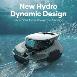 Cordless Robotic Pool Vacuum Cleaner for Flat Above Ground Pool Auto-Parking, Gr - Picture 1 of 5