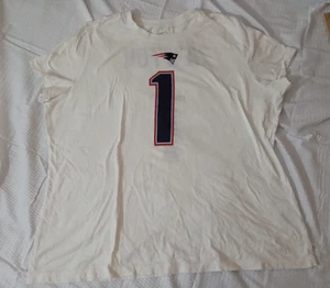 NIKE New England Patriots Cam Newton #1 White Football tshirt women's Size XXL - Picture 1 of 6