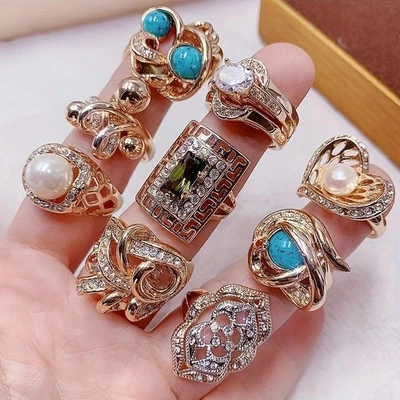Venta al por mayor 36 piezas Anillos Mezclados a Granel Anillos para Dedos Piedras Preciosas Cristal Joyería Lote Boho Foto 1 de 4