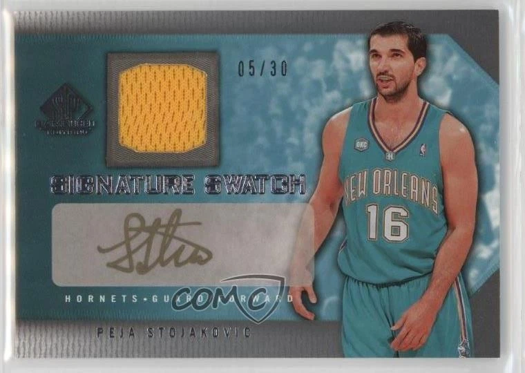 2007-08 SP Game Used Signature Swatch /30 Peja Stojakovic #SS-PS Auto - Image 1 of 2