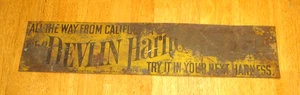Rare Antique Devlin Horse Harness Products California Tin / Metal Sign - Picture 1 of 6