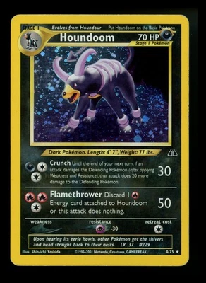 Houndoom 4/75 Neo Discovery 2001 SWIRL Holo Rare WOTC Pokémon Card TCG - Image 1 of 4