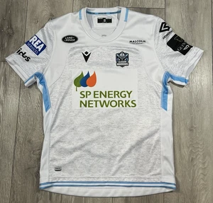 Maglia Glasgow Warriors Rugby Away 2020 2021 maglia uomo media bianca blu Macron - Foto 1 di 14