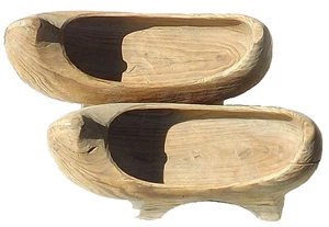 Vintage Korean Wooden Clogs Geta Traditional Shoes Antique 30cm x 10cm x 16cm - Picture 1 of 1