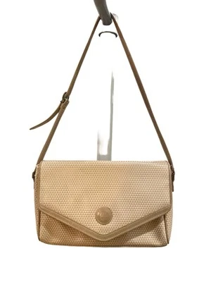 Vintage 1983 Liz Claiborne Bandolera Cuero Bolso Monedero Beige Foto 1 de 4