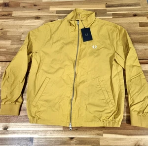 Fred Perry Sports Jacket Men Dual Full Zip Dijon Mustard Yellow Size L BNWT - Foto 1 di 13