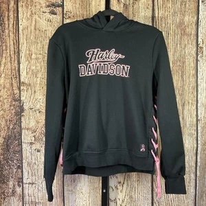 Harley Davidson Hoodie Pink Label Laced Pullover Breast Cancer Small S Women’s - Picture 1 of 15