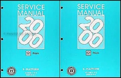 2000 Prizm Negozio Manuale 2 Set Chevrolet Geo Originale Riparazione Servizio - Immagine 1 di 2