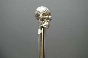 Lujo Caña de Acero Inoxidable Diseñador Bastón Místico Calavera Manija de latón - Imagen 1 de 6