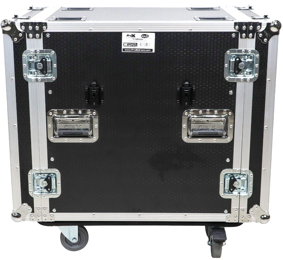 ProX T-14RSS24 14U Space Amp Rack Mount ATA Flight Case, 24 Inch Depth W-Casters - Image 1 of 4
