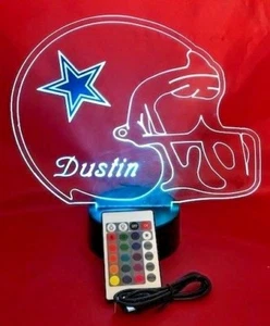 Dallas Cowboys Leuchtleuchte Lampe LED mit Fernbedienung und personalisierter Lampe - Bild 1 von 12
