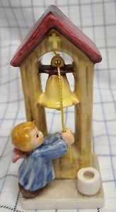 Vintage W Germany Goebel Hummel Figurine, Angel Bell Ringer, Church Tower 4.25" - Picture 1 of 7