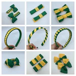 Forest Green and Yellow Gold School Hair Accessories - Picture 1 of 66
