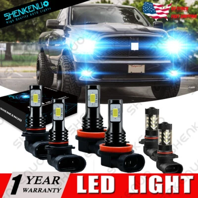 Para Dodge RAM 1500 2500 3500 2013 2014 2015 6x 8000K Faro LED + Kit Faros Antiniebla Foto 1 de 4