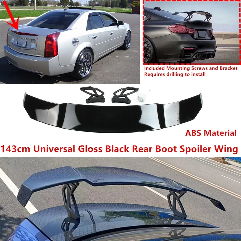For 2003-07 Cadillac CTS Gloss Black GT-Style Trunk Spoiler Wing 56'' Universal - Image 1 of 4