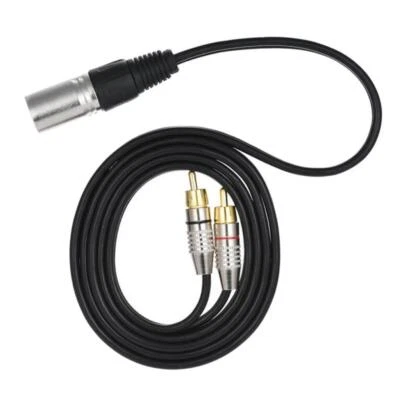RCA Male to XLR 3 Pin Male Jack Speaker Cable Connector Adapter Lead Cord - Image 1 of 4