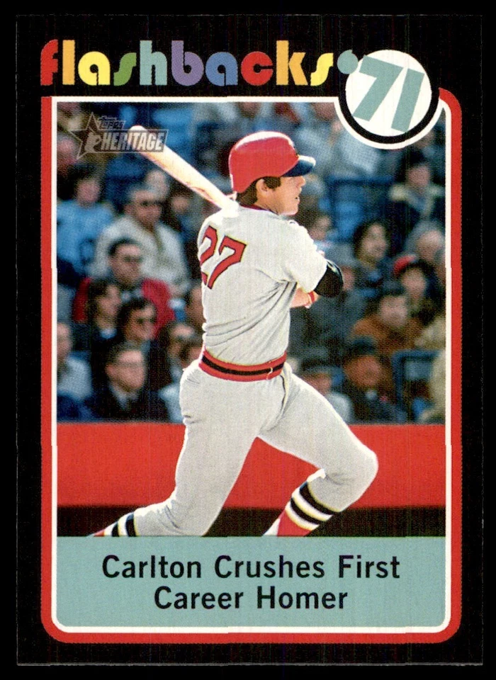 2020 Topps Heritage Baseball Flashbacks '71 Carlton Crushes First Career Homer - Image 1 of 2