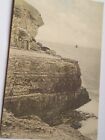 Vintage Postcard Black White Photo sepia sea early Tilly Whim Caves Swanage 