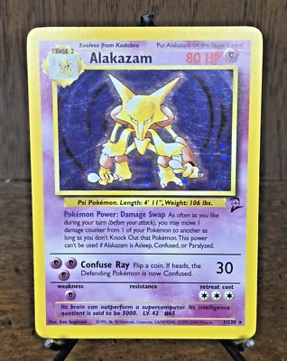 Pokémon Alakazam Holo Foil Rare Base Set 2  1/130 NM Card - Image 1 of 4