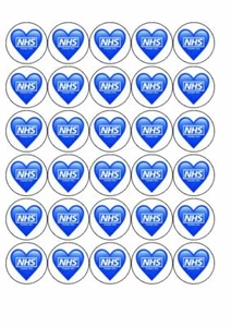 30 tapas para pasteles de papel de arroz premium precortado NHS Thank You 1,5" - Imagen 1 de 1