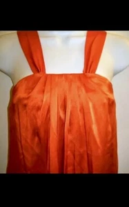 Banana Republic Orange Silk Mini Dress Sz 2 VGUC - Picture 1 of 4