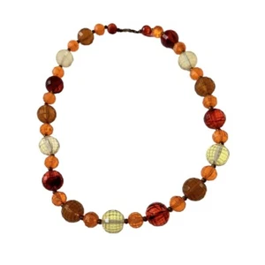 Vintage Lucite Necklace Faceted Multicolor Beads Midcentury 22 Inch 1950s VG - Picture 1 of 7