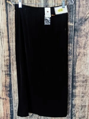 Tommy Hilfiger Maxi Skirt Size 4 Black Velvet Goth Steampunk Capsule Holiday NWT - Image 1 of 4