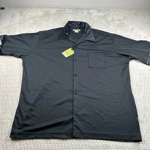 Vintage 90s Mens Black BC Ethic Rockabilly Lounge Shirt XL NWT 4262-GAD Bowling - Picture 1 of 9