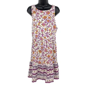 Old Navy Tiered Dress Women Size L Floral Swing Casual Preppy Dainty Cottagecore - Picture 1 of 9