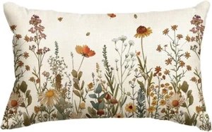 AVOIN Colorlife Fall Flowers Throw Pillow Cover 12X20 Inch, Seasonal Autumn Flor - Picture 1 of 3