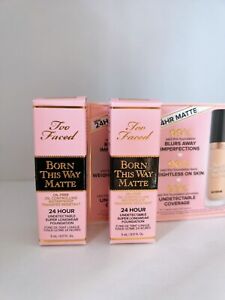 Too Faced Born This Way Matte 24 Hour Foundation LIGHT BEIGE - Pack of  2 x 5mL