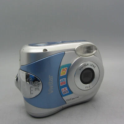 Vivitar Digital Camera Vivicam 3785 3.0MP Blue Silver Tested - Image 1 of 4