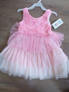 Girls Size 4T, 5T OR 6 Bonnie Jean Exclusive  Flowered Ruffled Skirted Dress NWT