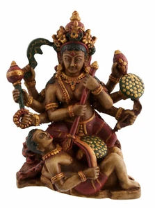 Statue de Kali ou Mahakali - Dieu Hindou Fait et peint à la main en Inde # 6051 - Picture 1 of 4