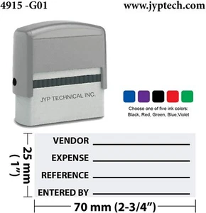 General Ledger Ref Entry Accounting - Extra Large 4915 Self Inking Rubber Stamp - Picture 1 of 3