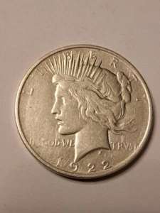 Silber Dollar Münze 1922-D Peace - Bild 1 von 2