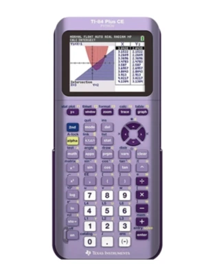 TI-84 Plus CE Python Enhanced Graphing plus Software, Iris Purple Calculator - Image 1 of 3