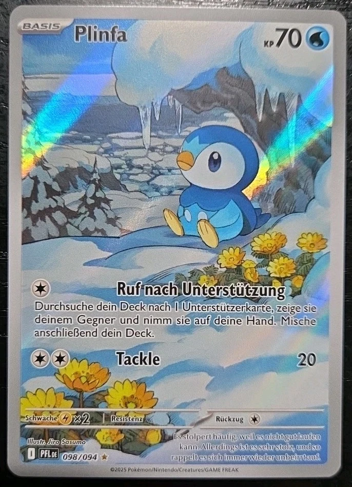 Pokémon Karte Plinfa 098/094 Full Art Illustration Deutsch Fatale Flammen NM - Bild 1 von 1