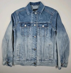 Abercrombie & Fitch Denim Jacket Womens Small Blue Button Grunge Great Fade - Picture 1 of 8