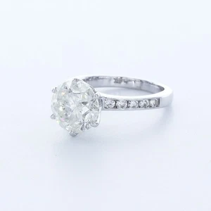5.1CT NATURAL DIAMOND I/SI2 ROUND CUT 18K GOLD SIX-PRONG CLASSIC ENGAGEMENT RING - Picture 1 of 3