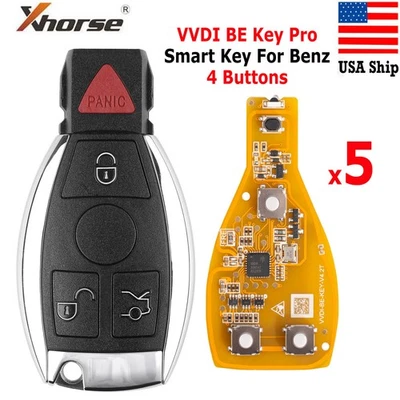10 x Xhorse XNBZT1GL VVDI BE Key Pro Smart Key Fit For Mercedes Benz 4 Buttons - Image 1 of 4