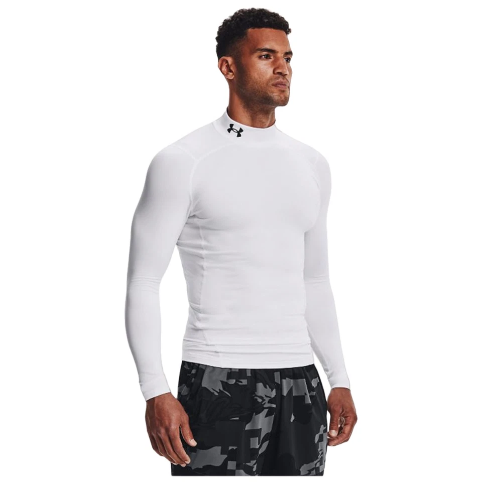 Under Armour Mens ColdGear Compression Mock Gym Workout Baselayer Top - Image 1 of 1