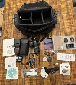 Nikon D3200 Digital SLR Camera 18-55mm with Bag Godox Flash Shutter Count 455 - Picture 1 of 22
