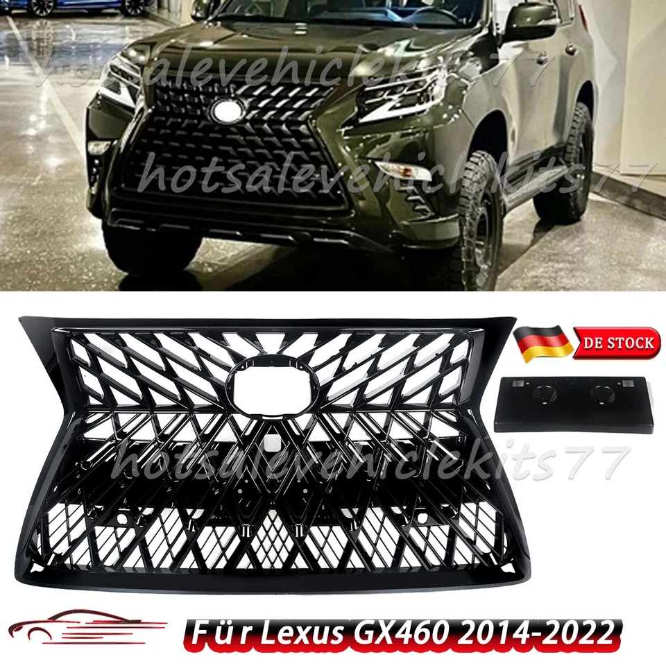 Rejilla delantera negra brillante para Lexus GX460 2014-22 - Imagen 1 de 4