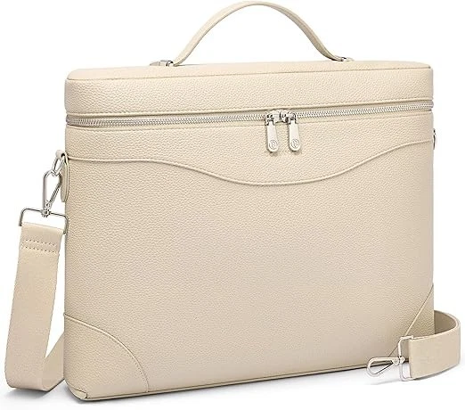 Bolso para portátil para mujer Bolso de trabajo Maletín de cuero Bolso mensajero para negocios Foto 1 de 4